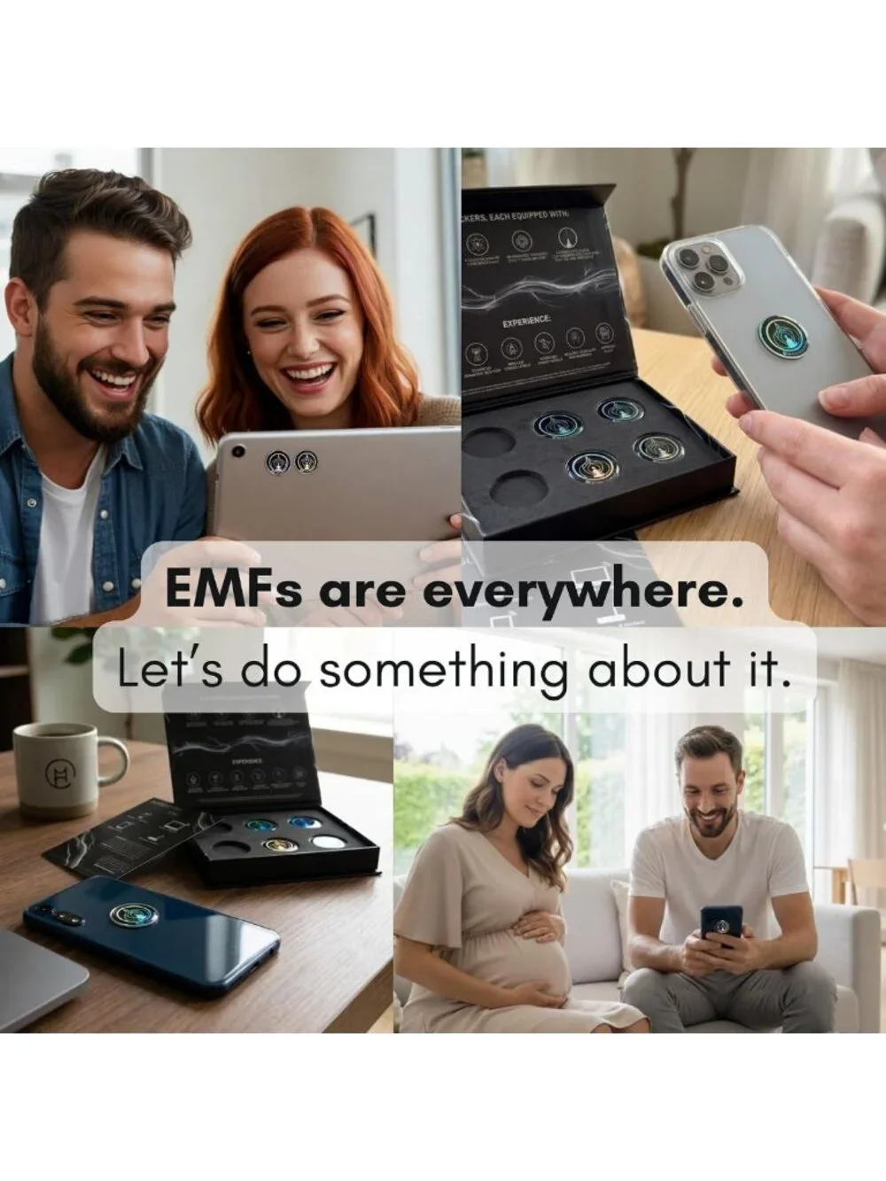 EMF Harmonizing Stickers - 6 Pack for Phones, Laptops & Tablets | Quantum